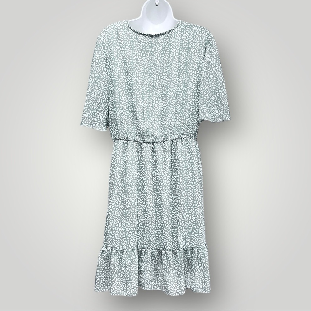 Kirundo Sage/White Midi V-Neck Dress - Picture 2 of 16